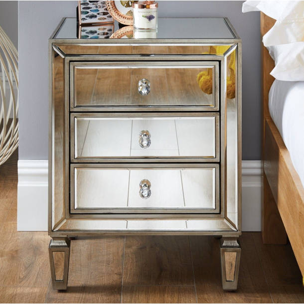 Mercer41 Sandy 3 Drawer Bedside Table & Reviews Wayfair.co.uk